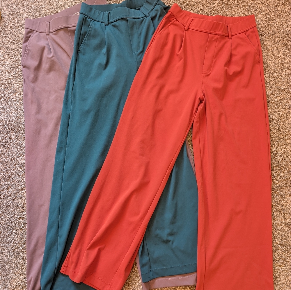HALARA Women's Pants Bundle in Teal, Rust, And Lavender